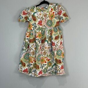 Max‎ Kids Floral Print Ruffle Sleeve Button Back Viscose Dress 36 month 3T Multi